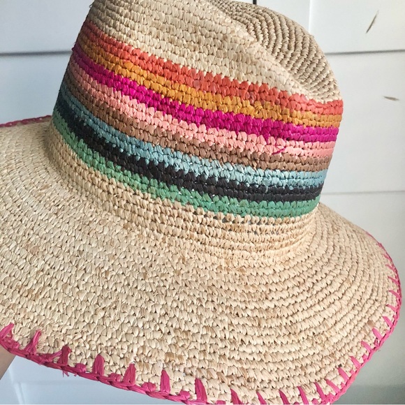 Paul Smith Swirl Rainbow Stripe Straw Hat NWOT - Picture 5 of 10